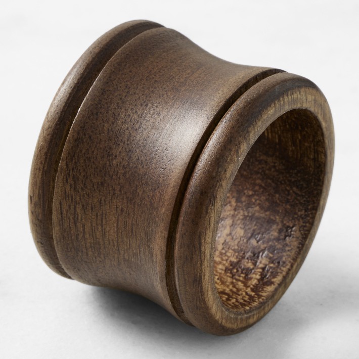 Dark Wood Napkin Rings Set of 4 Williams Sonoma