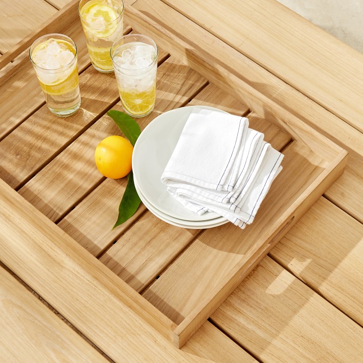 Larnaca Outdoor Teak Tray Williams Sonoma