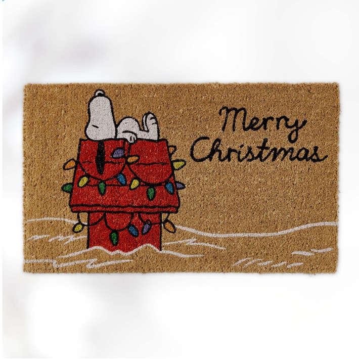 Williams Sonoma Holiday Snoopy Door Mat | Williams Sonoma