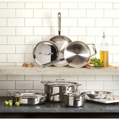 All-Clad d5 Brushed Stainless-Steel 10-Piece Set | Williams Sonoma