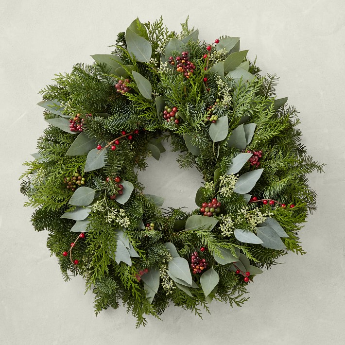 Cedar Berry Eucalyptus Door Wreath | Williams Sonoma