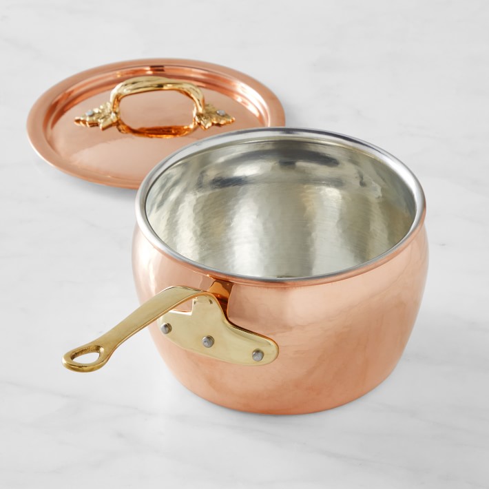 Ruffoni Historia Hammered Copper Chef Pan with Vine Lid, 4-Qt. in