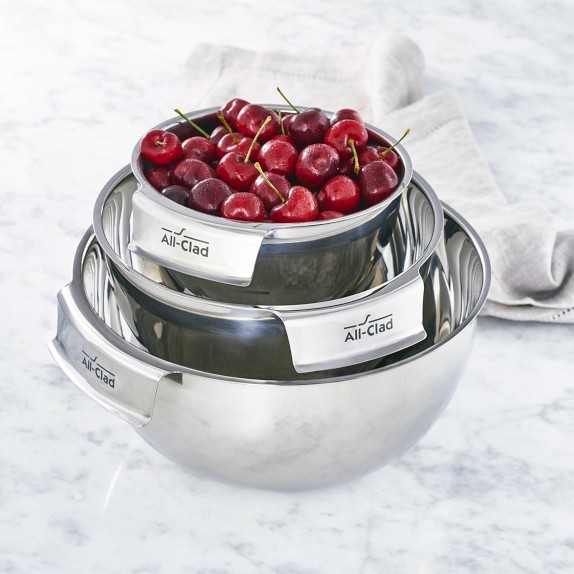 Williams Sonoma Stainless Steel Mixing Bowls With Lid, Set Of 3