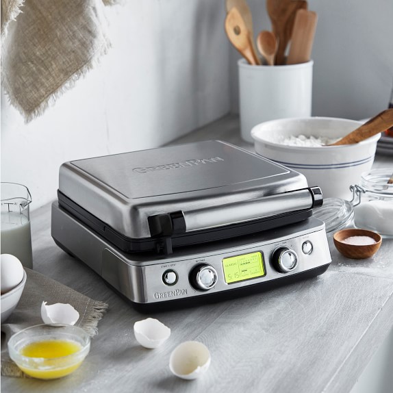 GreenPan Premiere Square Waffle Maker, 4Square & 2 Square Williams Sonoma