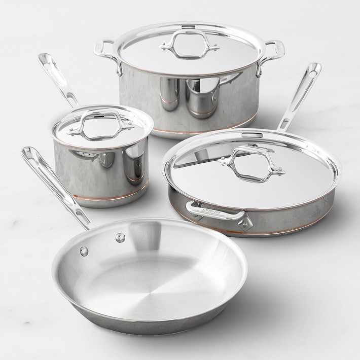 AllClad Copper Core 7Piece Cookware Set Williams Sonoma