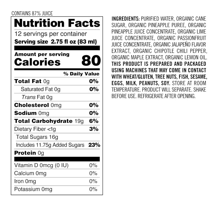 Organic Pineapple Jalapeño Margarita Mix Williams Sonoma