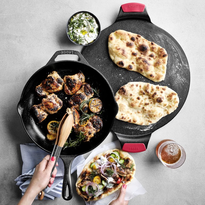 Edging Casting Pre-Seasoned Large Cast Iron Skillet 17 inch, Dual Handle Outdoor Camping Frying Pan, Pizza Pan, Use for Grill, Stovetop, Induction