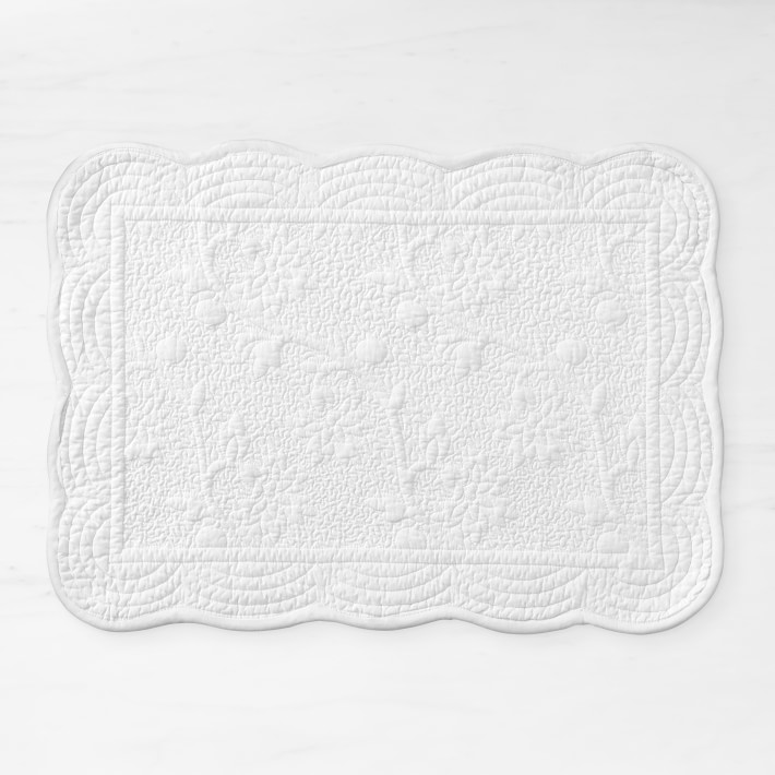 Vine Floral Boutis Scalloped Placemats Set of 4 Williams Sonoma