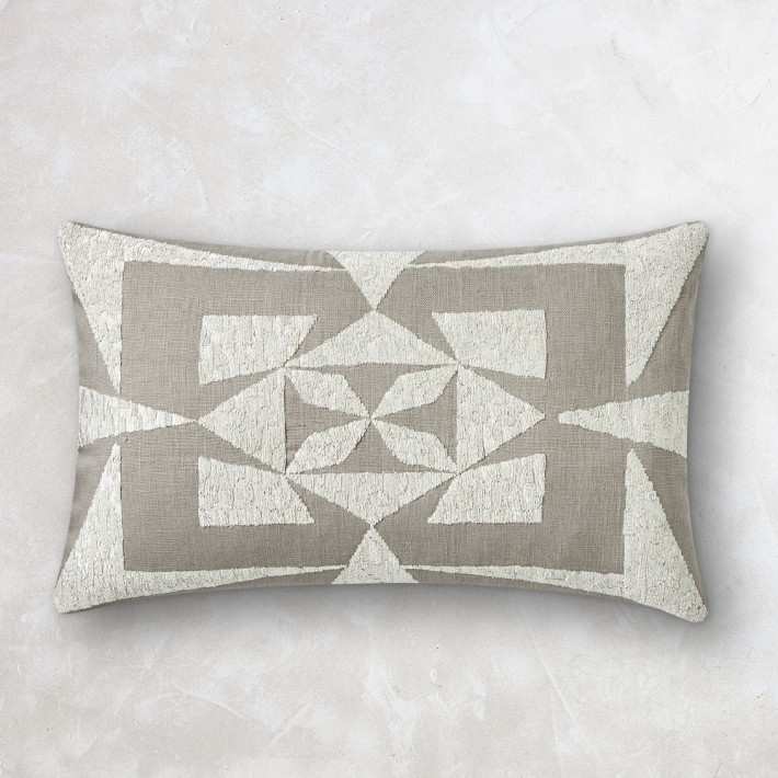 Grey Lyncort Zardozi Lumbar Pillow Williams Sonoma