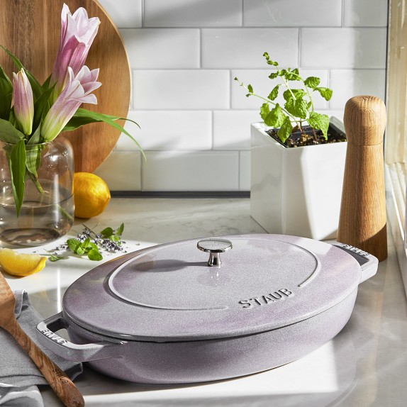 Staub CastIron Oval Gratin Baking Dish with Lid Williams Sonoma