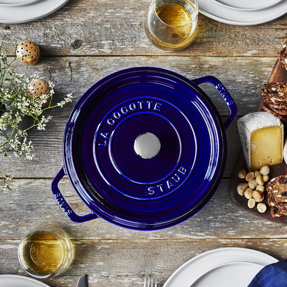 Staub 9 Qt. Cast Iron Round Dutch Oven in Dark Blue – Premium Home Source