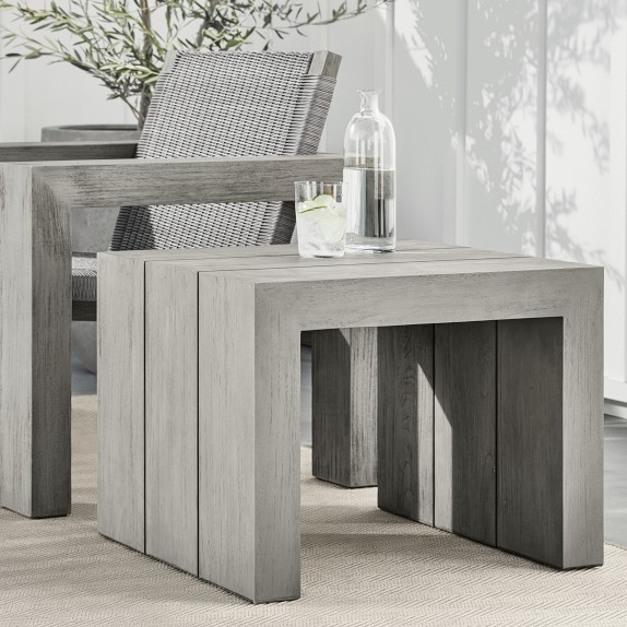 Larnaca Outdoor Teak Side Table Patio Furniture Williams Sonoma