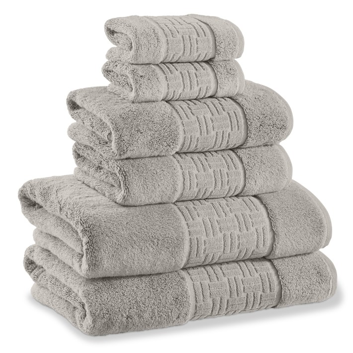 Williams Sonoma Chambers® Tencel Sculpted Border Towels