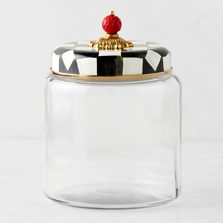 Mackenzie Childs Courtly Check Glass Canister | Williams Sonoma