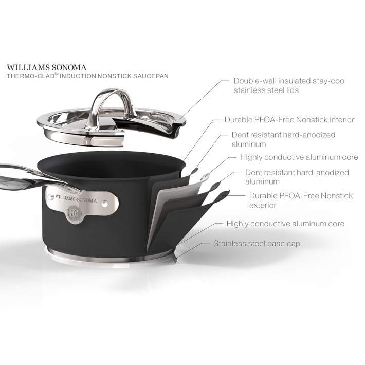 Williams-Sonoma Elite Hard-Anodized Nonstick 4-Quart Sauce Pan with Cover