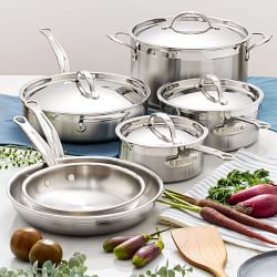 Williams Sonoma Hestan NanoBond® Stainless-Steel 17-Piece Cookware