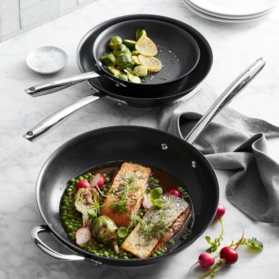 Williams Sonoma Thermo Clad Induction Nonstick 3 Piece Fry Pan Set