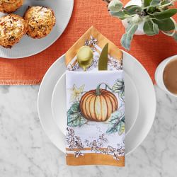 Alexandria Cloth Dinner Napkins in Pumpkin Orange