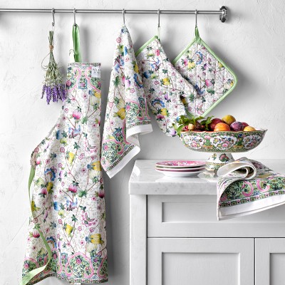 Cotton Twill Floral Kitchen Towels - Set of 2, Kitchen Towels, Dish Cloths  & Aprons