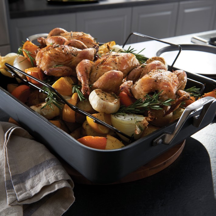Calphalon Premier 16 Inch Hard Anodized Nonstick Roasting Pan With Ele –  Tuesday Morning