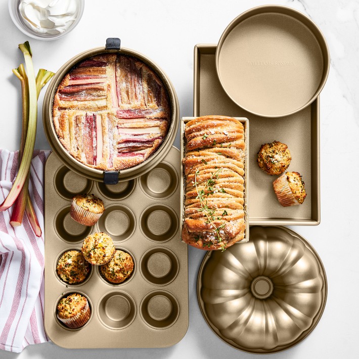 JOHO BAKING Deep Baking Pans Sets Nonstick,Baking Sheets for Oven,Bakeware  Rectangular Cake Pan Set,3 Piece,Gold