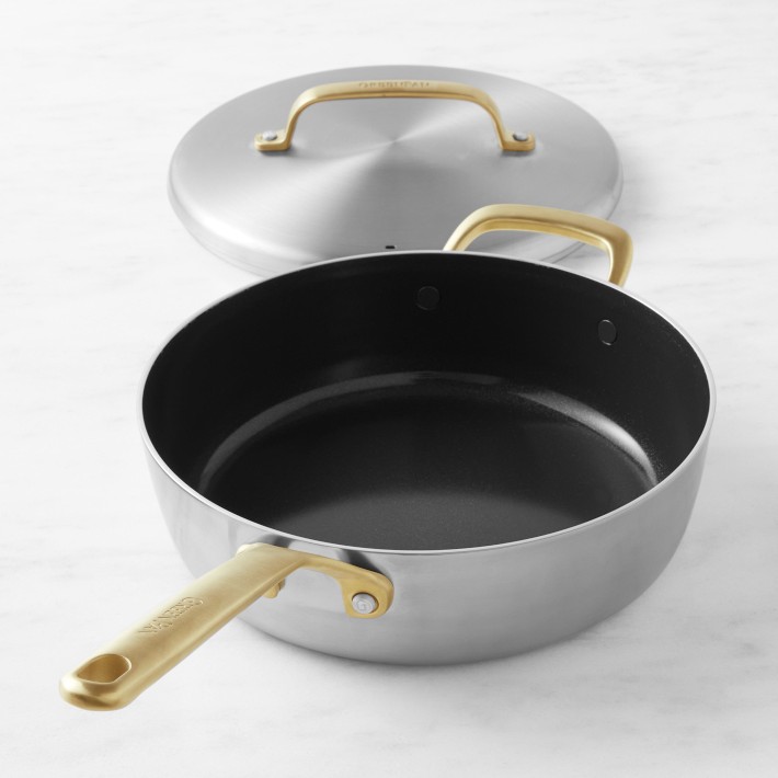 GP5 Stainless Steel 4-Quart Sauté Pan with Lid | Champagne Handles