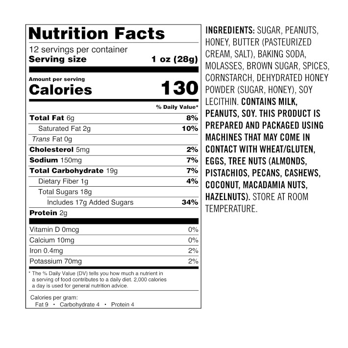 Honey Molasses Peanut Brittle Tin Williams Sonoma