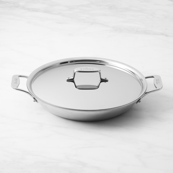 All-Clad d5 Stainless-Steel 4-Qt. Deep Sauté Pan with Splatter Screen and  Lid