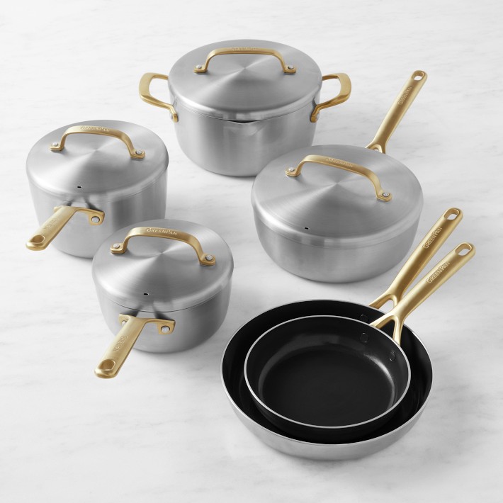 Fleischer & Wolf White Pots and Pans Sets, Nonstick Cookware Set 9pcs