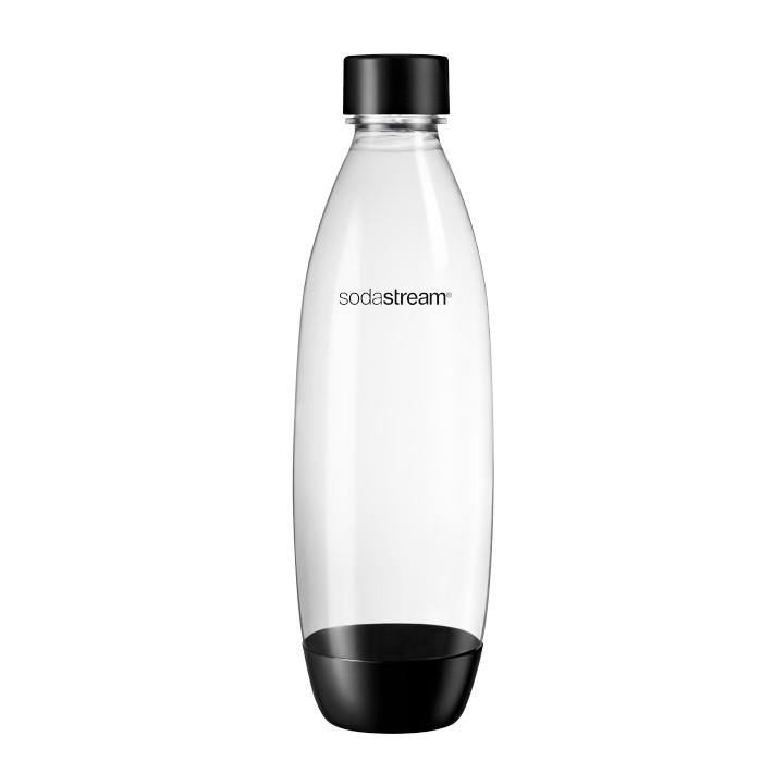 SodaStream 1L Slim Dishwasher Safe Bottles Twin Pack - Black