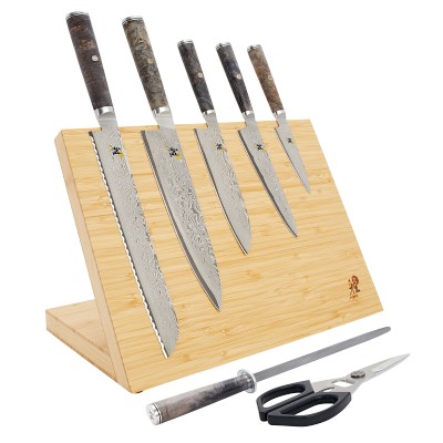 14-Pieces Damascus Kitchen Knife Set with Bamboo Drawer Organizer