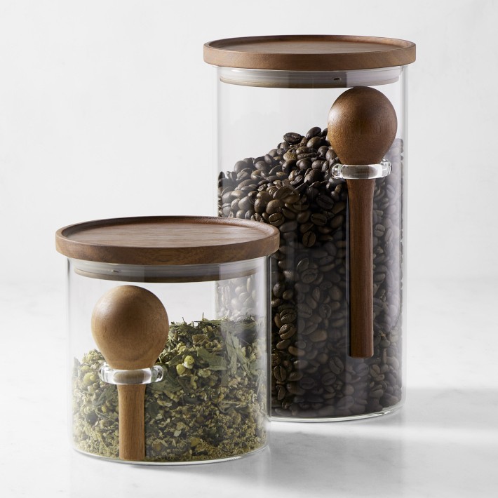 Hold Everything Coffee/Tea Canisters, Walnut Williams Sonoma