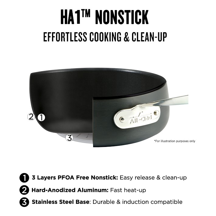 HA1 Hard Anodized Nonstick Cookware, 2 Piece Fry Pan Set, 10 & 12 inch