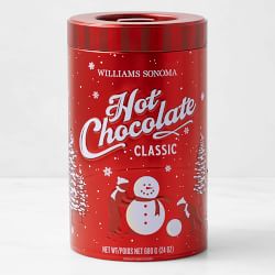 Williams Sonoma EMPTY Hot Chocolate Tin Cocoa Container Metal Round Brown  2005