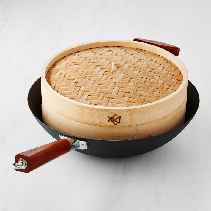 7 Bamboo Steamer Set, Base & Lid Bamboo