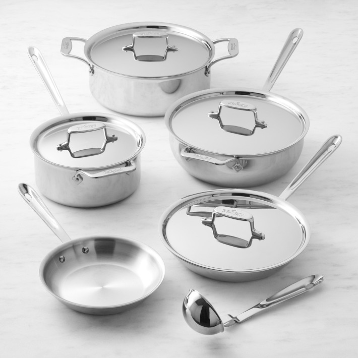 Williams-Sonoma - Winter 3 2020 - All-Clad d5 Stainless-Steel Nonstick 10-Piece  Cookware Set