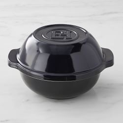 Emile Henry 1/2 Size Black Ceramic Insert Pan - 12 1/2L x 10 1/4W x 2  1/2D