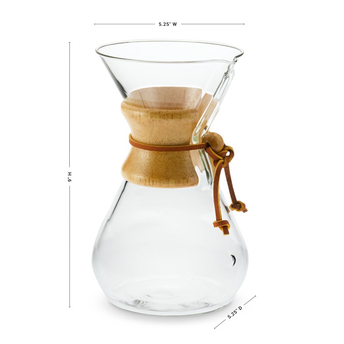 Acopa 4-Cup Glass Pour Over Drip Pot with Wood Collar