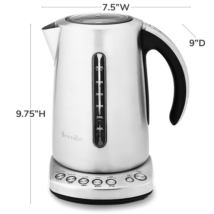 Breville - The IQ Kettle 7-Cup Electric Kettle - Brushed Stainless Steel