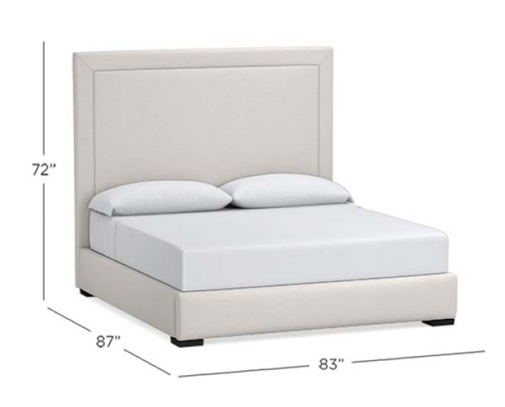 Irving Nontufted Leather Bed & Headboard