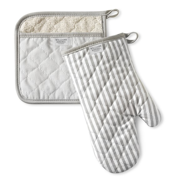 Williams Sonoma Bay Stripe Oven Mitt + Potholder Set Williams Sonoma