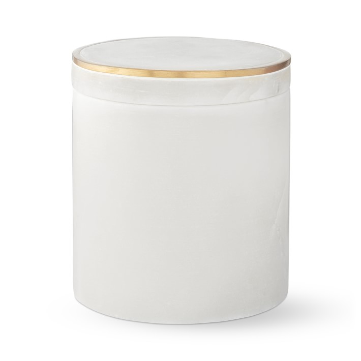 Brass & White Marble Utility Wine Cooler/Canister