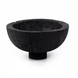 Domingo Fruit Bowl - Large Black Clay Fruit Holder – Modern