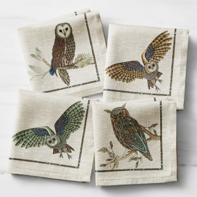 Feathers Linen Napkins (set of 6)