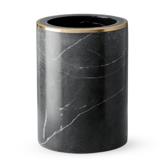 Black Marble and Brass Bath Accessories Williams Sonoma