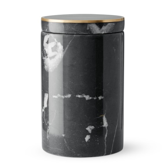 Black Marble and Brass Bath Accessories Williams Sonoma