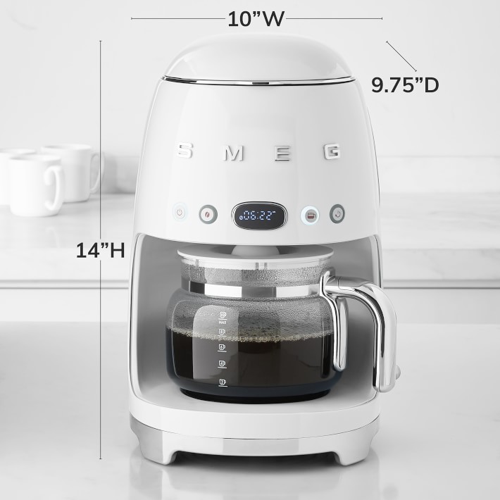  Smeg 50's Retro Style Aesthetic Drip Filter Coffee Machine, 10  cups, Black: Home & Kitchen