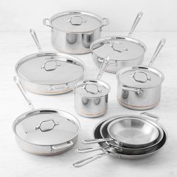 Ultimate Stainless Steel and Copper Cookware Set 13 PIece Induction Pots  and Pans, Dishwasher Safe Silver - Bed Bath & Beyond - 37523185