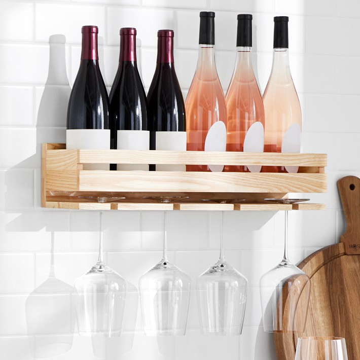 Wine Bottle & Glass Storage Shelf | Williams Sonoma