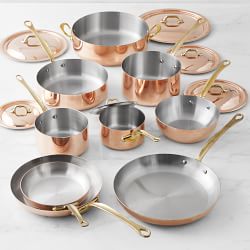 Williams Sonoma Mauviel Copper Pasta Pentola with Lid & Insert